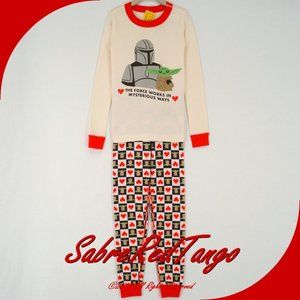 NWT Hanna Andersson Star Wars Organic Long Johns Pajamas Mando Grogu 150 12